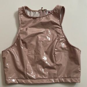 Faux leather crop top set